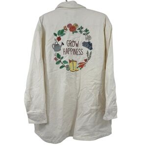 Disney “Grow Happiness” Embroidered Garden Utility Shacket | Floral Butterfly M